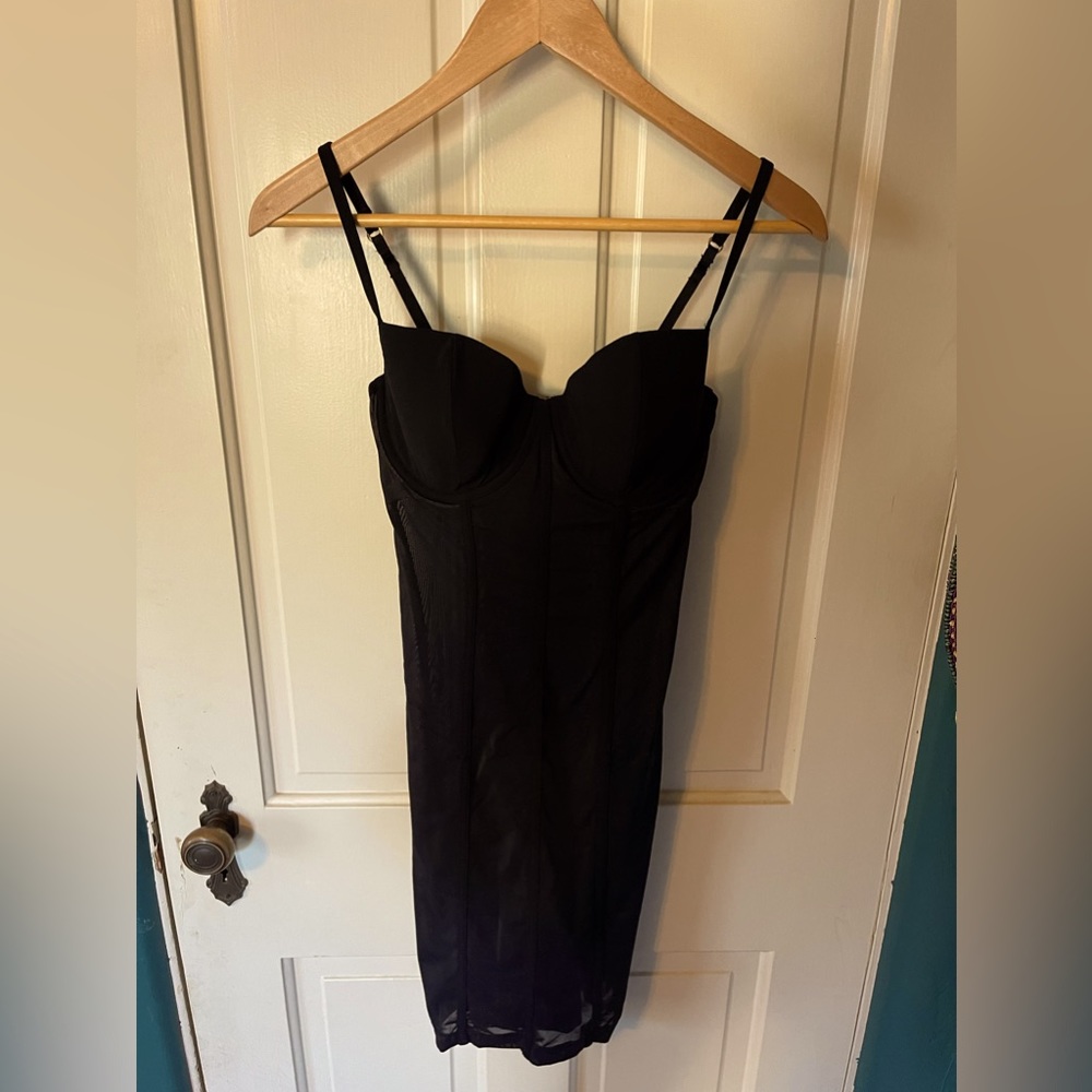 Victoria's Secret Black Bustier Chemise Slip